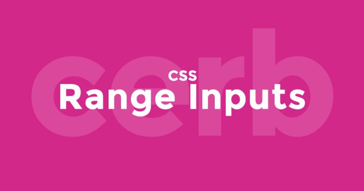 CSS Cross Browser Compatible Range Inputs